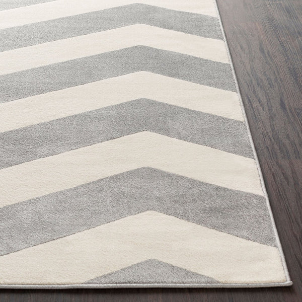 Livabliss Horizon Collection Square Polypropylene Area Rug for Modern Living and Dining Spaces Slate, Cream 8'10" x 12'6" HRZ1011-93126