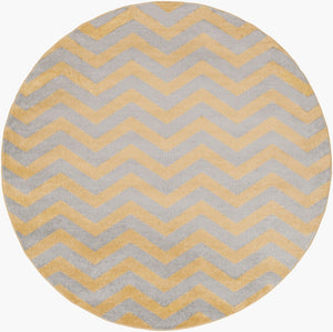 Livabliss Horizon Geometric Polypropylene Area Rug Turkish Woven for Living and Dining Rooms Mustard, Charco 7'10" x 7'10" HRZ1024-710RD