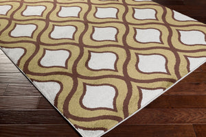 Livabliss Horizon Square Polypropylene Area Rug Turkey Woven Medium Pile Living Room Anchor Charcoal, Olive 7'10" x 7'10" HRZ1037-710RD