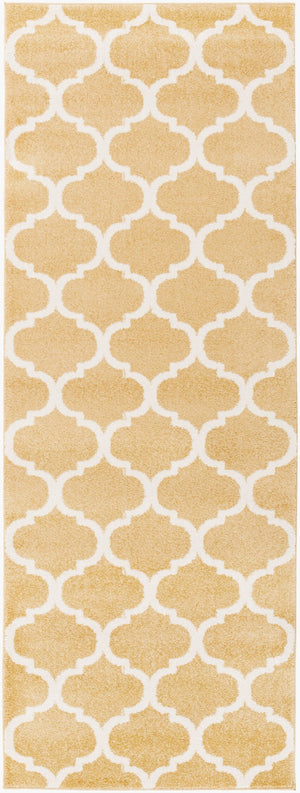Livabliss Horizon Rustic Machine Woven Polypropylene Runner Rug for Hallways and Entryways Mustard, Cream 7'3" x 2'8" HRZ1077-2773