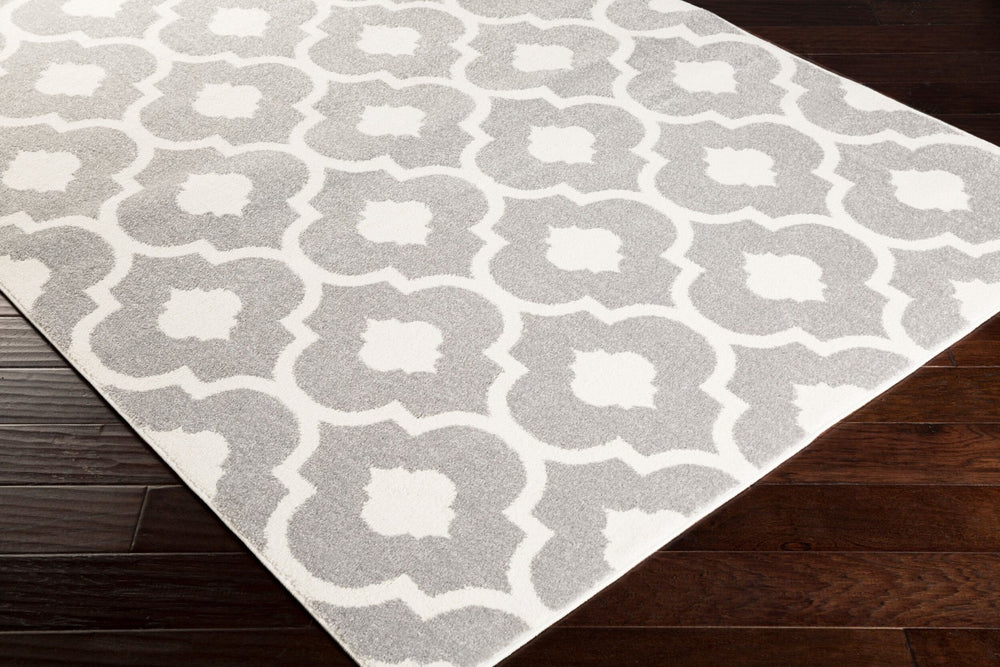 Livabliss Horizon Machine Woven Polypropylene Area Rug Rustic Geometric Design for Living Room Slate, Cream 7'10" x 7'10" HRZ1097-710RD