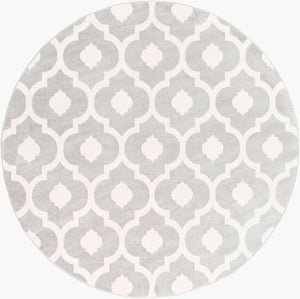 Livabliss Horizon Machine Woven Polypropylene Area Rug Rustic Geometric Design for Living Room Slate, Cream 7'10" x 7'10" HRZ1097-710RD