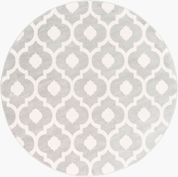 Livabliss Horizon Machine Woven Polypropylene Area Rug Rustic Geometric Design for Living Room Slate, Cream 7'10" x 7'10" HRZ1097-710RD