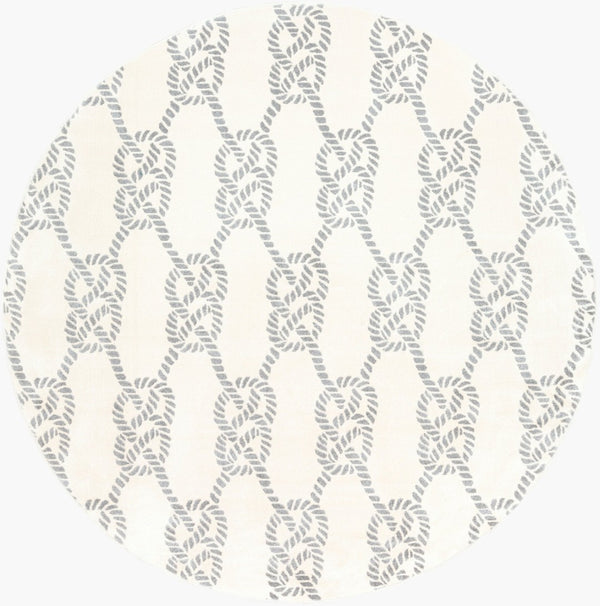 Livabliss Horizon Polypropylene Runner Rug Turkish Woven for Hallways and Entryways Slate, Cream 7'10" x 7'10" HRZ2309-710RD