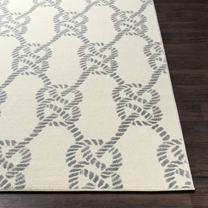 Livabliss Horizon Polypropylene Runner Rug Turkish Woven for Hallways and Entryways Slate, Cream 7'10" x 7'10" HRZ2309-710RD