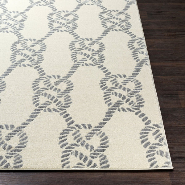 Livabliss Horizon Polypropylene Runner Rug Turkish Woven for Hallways and Entryways Slate, Cream 7'10" x 7'10" HRZ2309-710RD