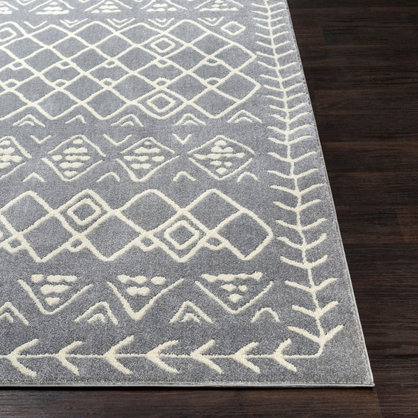 Livabliss Horizon Machine Woven Polypropylene Accent Rug Turkish Crafted for Entryways and High Traffic Zones Slate, Cream 2' x 3' HRZ2314-23