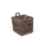 Rattan Woven Square Basket with Casters, Set of 2 ECW30218 Park Hill