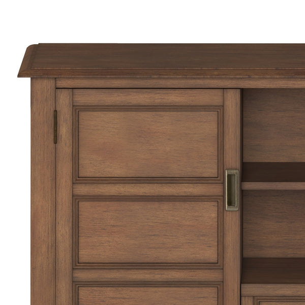 English Elm Burlington Solid Wood Tall TV Media Stand with Storage Drawers, Adjustable Shelves & Cord Management Dark Brown B136P158512