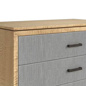 A.R.T. Furniture Loft 3 Drawer Bedside Chest In Figured Maple With Textured Gray Fabric – Stylish And Functional Storage Gray Material(S), Poplar,Rubberwood,Fabric 335148-1911