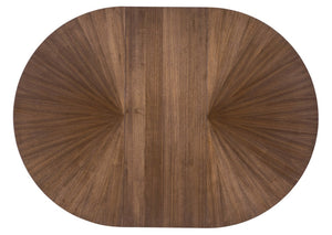 Hooker Furniture Eleana Starburst Walnut Round Dining Table With Sunlit Bronze Pedestal And Removable 20" Leaf 7252-75203-85