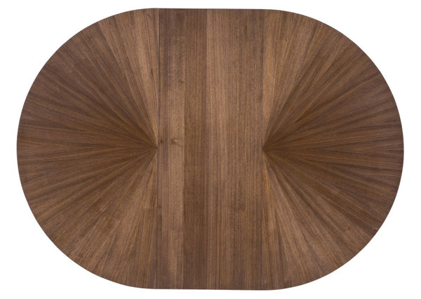 Hooker Furniture Eleana Starburst Walnut Round Dining Table With Sunlit Bronze Pedestal And Removable 20" Leaf 7252-75203-85