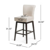 Christopher Knight Home® - Noble House - - 31.25 Inch Swivel Height Bar Stools, Wood Frame,Fabric Sponge Cushion And Upholstered Barstools,Simple Style Bar Chair Bar Chairs For Kitchen Island,Bedroom,Dining Room.