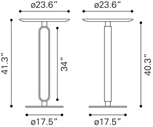 Derry Bar Table Black 110317 Zuo Modern