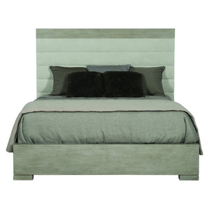 Bernhardt Bernhardt Cerused Greige Queen Panel Bed With Upholstered Inset Panels, Rustic Modern Craftsmanship K1106