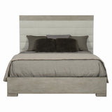 Bernhardt Linea Upholstered King Panel Bed with Wooden Footboard and Side Rails K1108