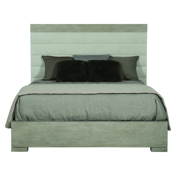 Bernhardt Bernhardt Linea King Bed — Cerused Oak Veneer, Channel-Tufted Upholstered Panels, Rustic Modern Craftsmanship K1108