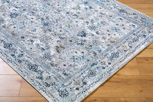 Livabliss Hassler Traditional Pattern Square Area Rug Polypropylene Blend for Living Room Light Slate, Du 7'10" x 7'10" HSL2302-710RD