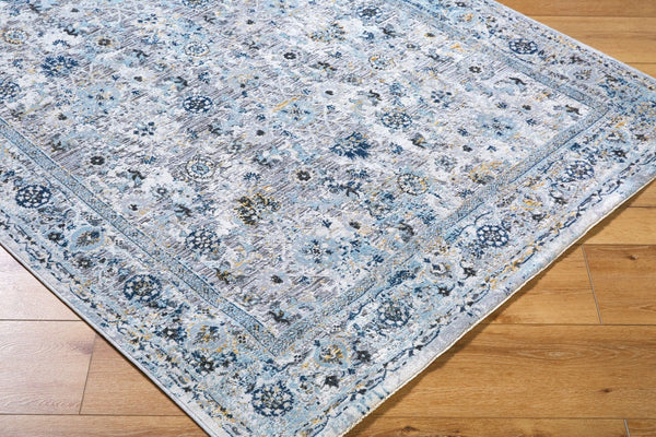Livabliss Hassler Traditional Pattern Square Area Rug Polypropylene Blend for Living Room Light Slate, Du 7'10" x 7'10" HSL2302-710RD