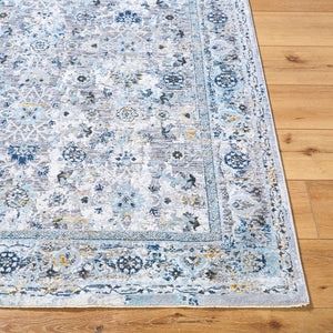 Livabliss Hassler Traditional Pattern Square Area Rug Polypropylene Blend for Living Room Light Slate, Du 7'10" x 7'10" HSL2302-710RD