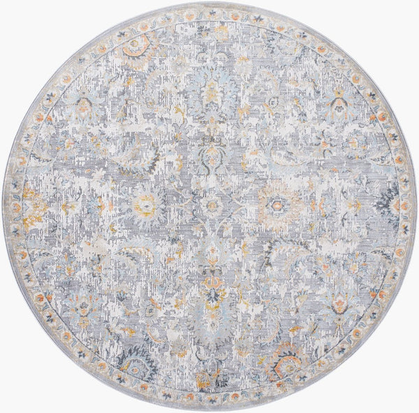 Livabliss Hassler Traditional Medallion Area Rug Turkish Woven Polypropylene Living Room Accent Taupe, Light Sl 6'7" x 6'7" HSL2303-67RD