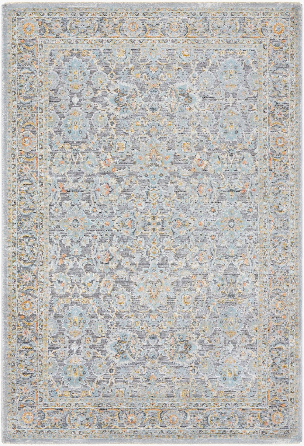Livabliss Hassler Traditional Persian European Area Rug Machine Woven for Living and Dining Rooms Light Slate, Du 12' x 15' HSL2304-1215