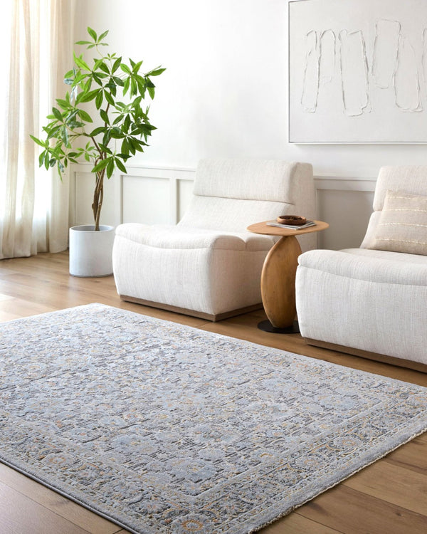 Livabliss Hassler Traditional Persian European Area Rug Machine Woven for Living and Dining Rooms Light Slate, Du 12' x 15' HSL2304-1215