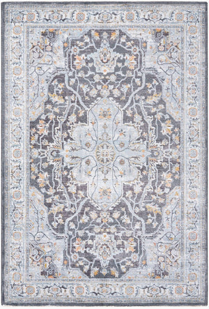 Livabliss Hassler Traditional Square Area Rug Machine Woven Polypropylene for Living Dining Rooms Charcoal, Black 9' x 12'2" HSL2305-9122