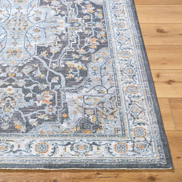 Livabliss Hassler Traditional Square Area Rug Machine Woven Polypropylene for Living Dining Rooms Charcoal, Black 9' x 12'2" HSL2305-9122
