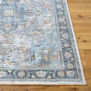 Livabliss Hassler Traditional Machine Woven Polypropylene Area Rug for Living and Dining Rooms Light Slate, Ch 7'10" x 7'10" HSL2307-710RD