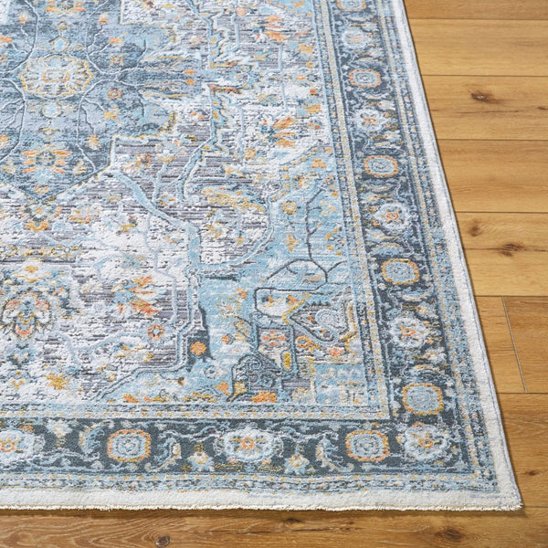 Livabliss Hassler Traditional Machine Woven Polypropylene Area Rug for Living and Dining Rooms Light Slate, Ch 7'10" x 7'10" HSL2307-710RD