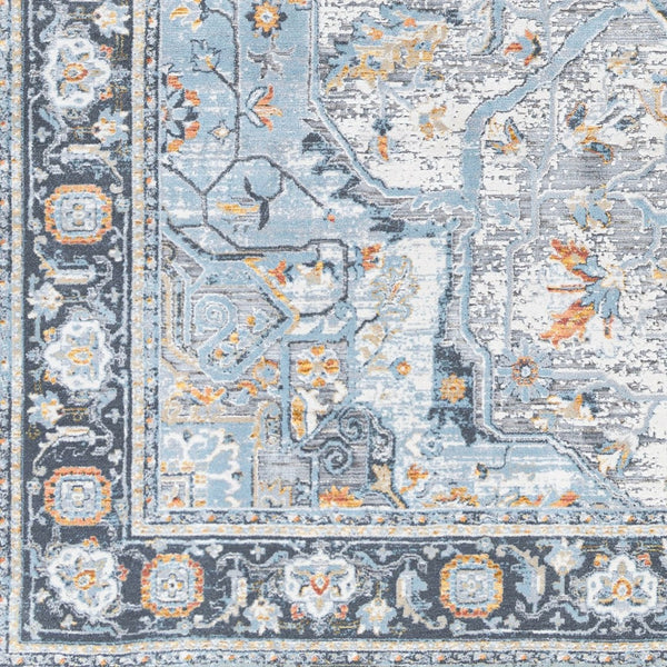 Livabliss Hassler Traditional Machine Woven Polypropylene Area Rug for Living and Dining Rooms Light Slate, Ch 7'10" x 7'10" HSL2307-710RD