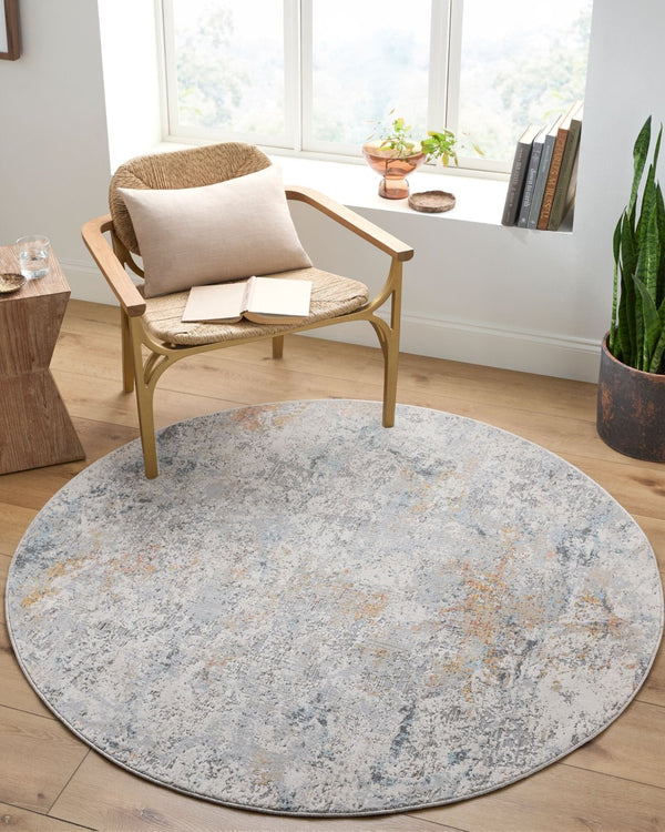 Livabliss Hassler Geometric Turkish Woven Area Rug Polypropylene Blend for Large Living Spaces Light Slate, Ta 6'7" x 6'7" HSL2308-67RD