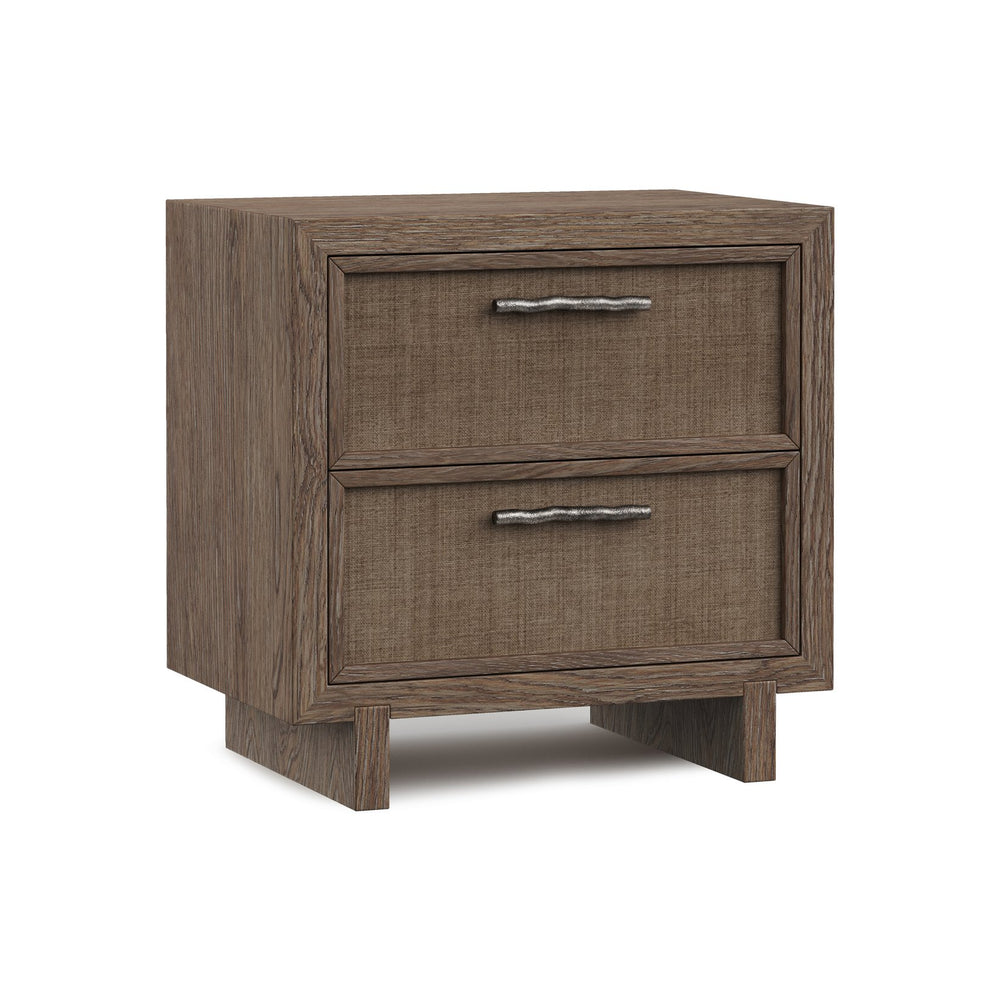 Bernhardt Bernhardt Rustic Modern Casa Paros Nightstand With Woven Drawer Fronts, Soft-Close Drawers & Usb Charging 317219