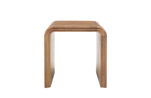 Porter Designs Porter Palencia Solid Mango Wood End Table – Stunning Waterfall Design For Organic Elegance At Home Natural Wood 05-117-07-3098