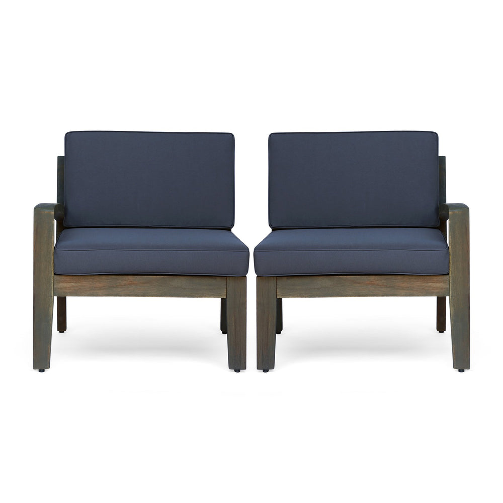 English Elm Grenada Outdoor Modular Sectional Solid Acacia Wood Slatted Patio Sofa Set Dark Grey 63887-66388.00-63699.00GRY
