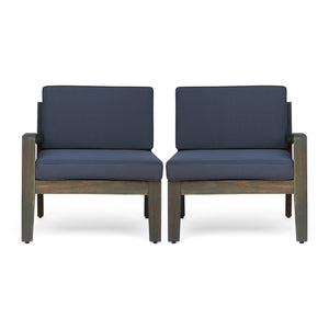 English Elm Grenada Outdoor Modular Sectional Solid Acacia Wood Slatted Patio Sofa Set Dark Grey 63887-66388.00-63699.00GRY
