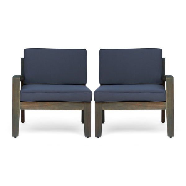 English Elm Grenada Outdoor Modular Sectional Solid Acacia Wood Slatted Patio Sofa Set Dark Grey 63887-66388.00-63699.00GRY