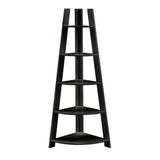 Homelegance By Top-Line Leticia Corner Ladder Bookcase Black Rubberwood