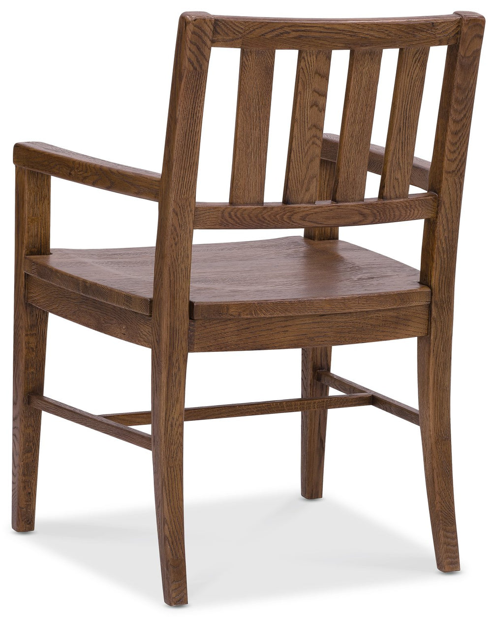 Hooker Furniture Driftwood Solid Oak Splat Back Arm Chair Worn Saddle Finish Rustic Dining Room 6820-75301-85