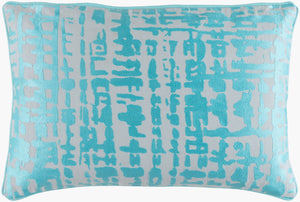 Surya Hessian 13"L X 20"W Modern Lumbar Pillow - Durable Linen & Cotton For Timeless Home Decor Style Aqua Linen,Cotton Hss004-1320d