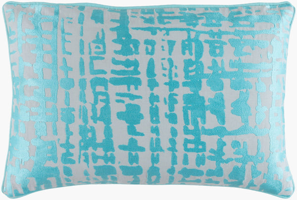 Surya Hessian 13"L X 20"W Modern Lumbar Pillow - Durable Linen & Cotton For Timeless Home Decor Style Aqua Linen,Cotton Hss004-1320d