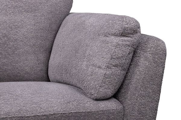 Porter Designs Porter Marley Boucle Fabric Loveseat In Soft Gray - Chic Contemporary Design With Flared Arms Gray Fabric 01-168-02-3574