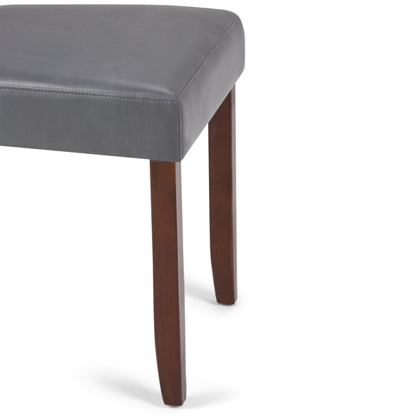 English Elm Acadian Parson Dining Chair Set Of 2 - Elegant Stone Grey Vegan Leather With Solid Wood Legs B136P159797