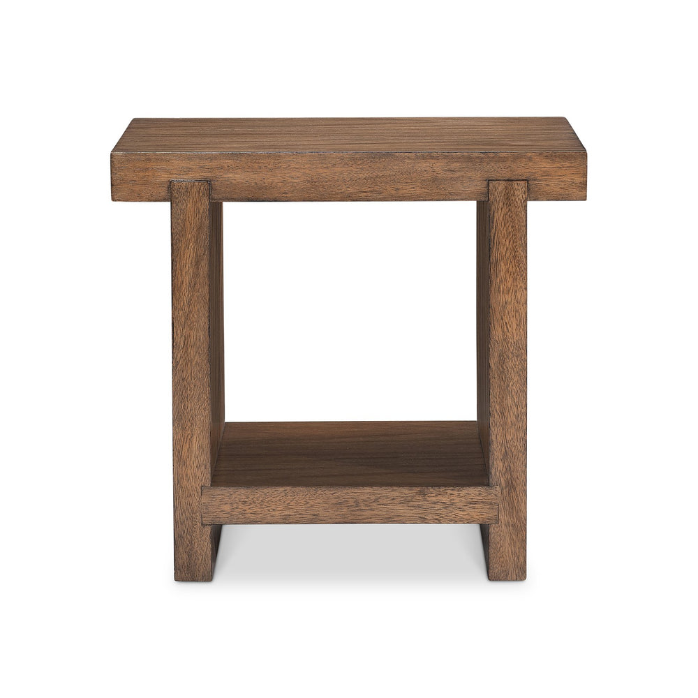 Bernhardt Bernhardt Tomas Solid Suar Wood Side Table with Shelf Modern Organic Living Room L25126