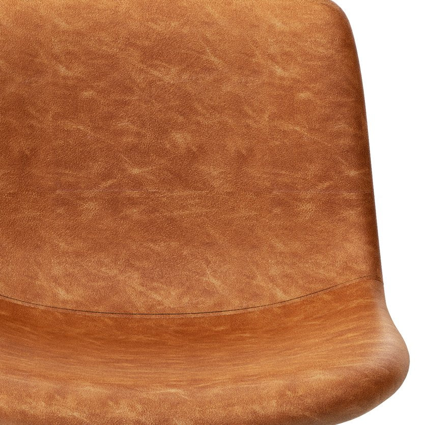English Elm Jolie Counter Height Stools Set Of 2 - Stylish Camel Brown Vegan Leather For Modern Spaces B136P158759