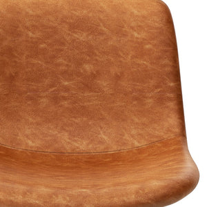 English Elm Jolie Counter Height Stools Set Of 2 - Stylish Camel Brown Vegan Leather For Modern Spaces B136P158759