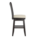 Homelegance By Top-Line Juliette Double X-Back Counter Height Wood Swivel Chair Black Rubberwood