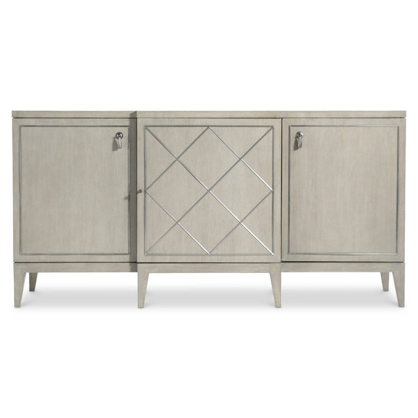 Bernhardt Bernhardt Cornelia Buffet With Nebbia Ash, Brushed & Glazed Stainless Diamond Inlay, Soft-Close Doors 331131