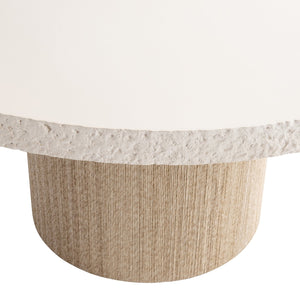 Bernhardt Bernhardt Kiona Dining Table — Sculptural Crema Faux-Stone Top With Rope-Wrapped Sandbar Pedestal, Durable Elegance K1806